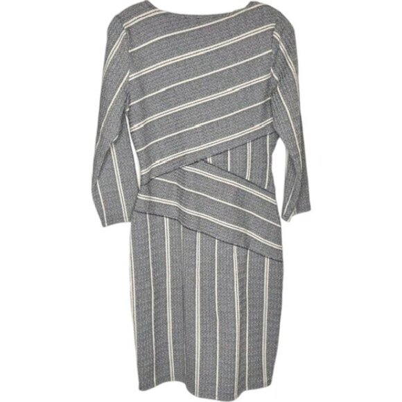 Maeve for Anthropologie Faux Wrap Top Sheath - Navy/Cream - Small - Picture 6 of 12